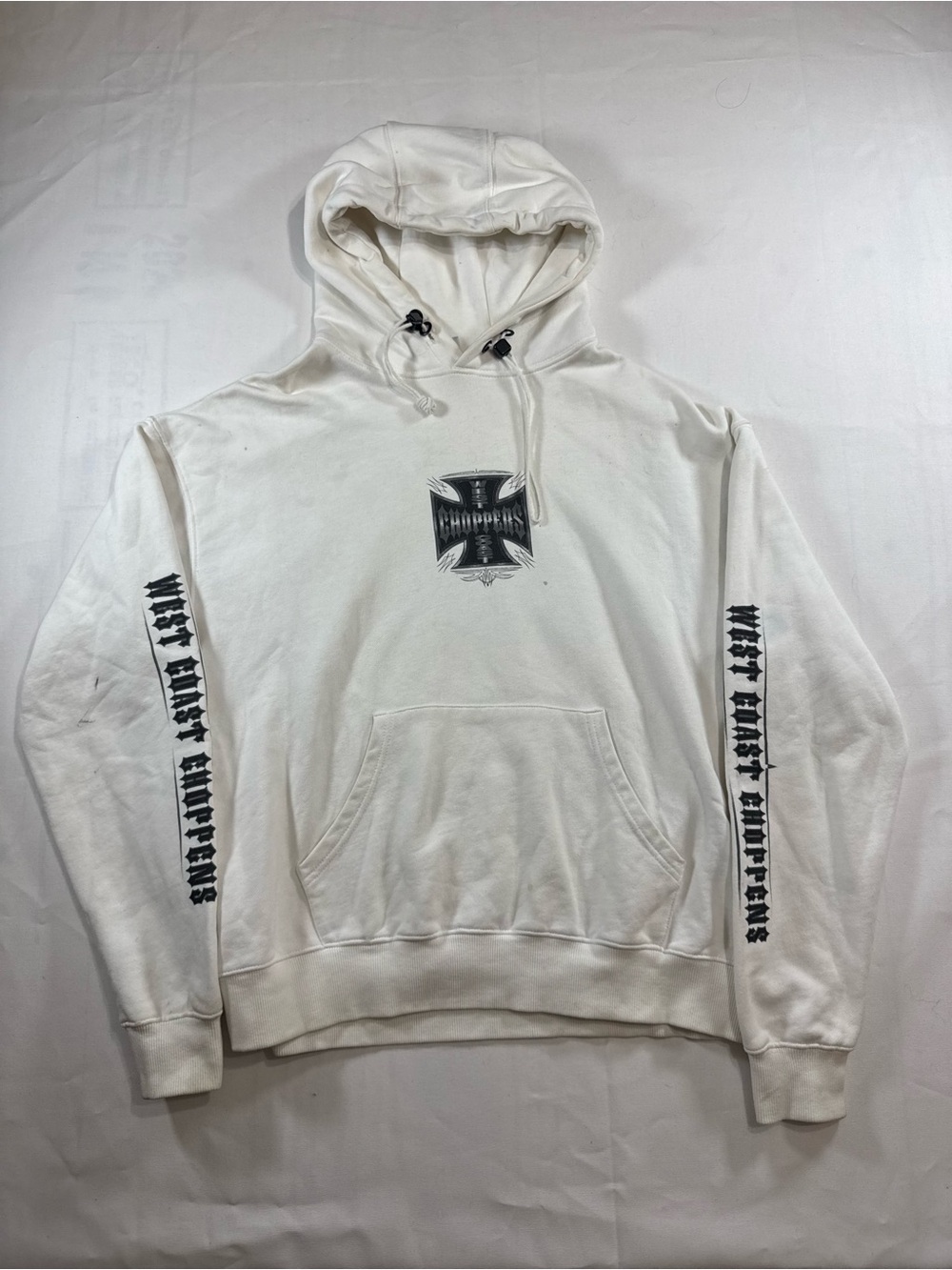 OG West Coast Choppers Long Beach California White Hoodie Jesse James Size M